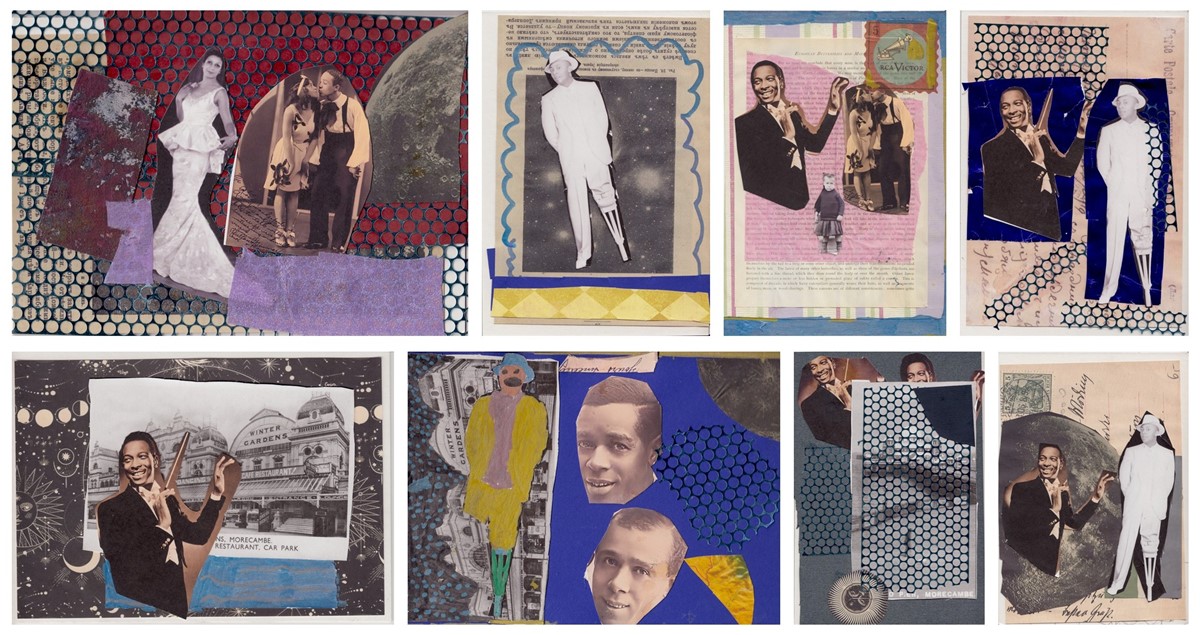 colourful collages featuring photos of black performers